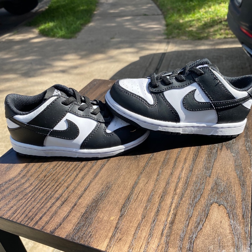 Nike Dunk Low (TDE) Size 9c Toddler Panda Black White CW1589-100 With Box